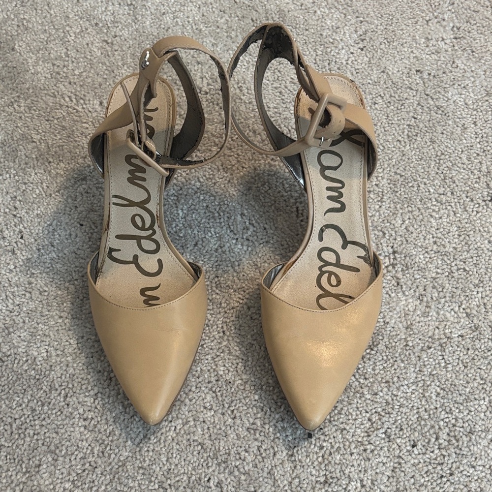Sam Edelman Beige Pointed Toe Heels